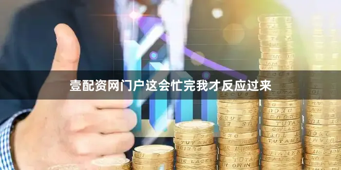 壹配资网门户这会忙完我才反应过来